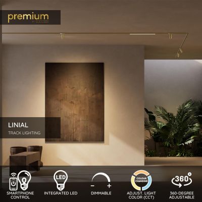 Lucide Premium LINIAL BIX - 1-circuit lighting system/ smart rail lighting - Smart - 48V Track - 1xLED -Champagne